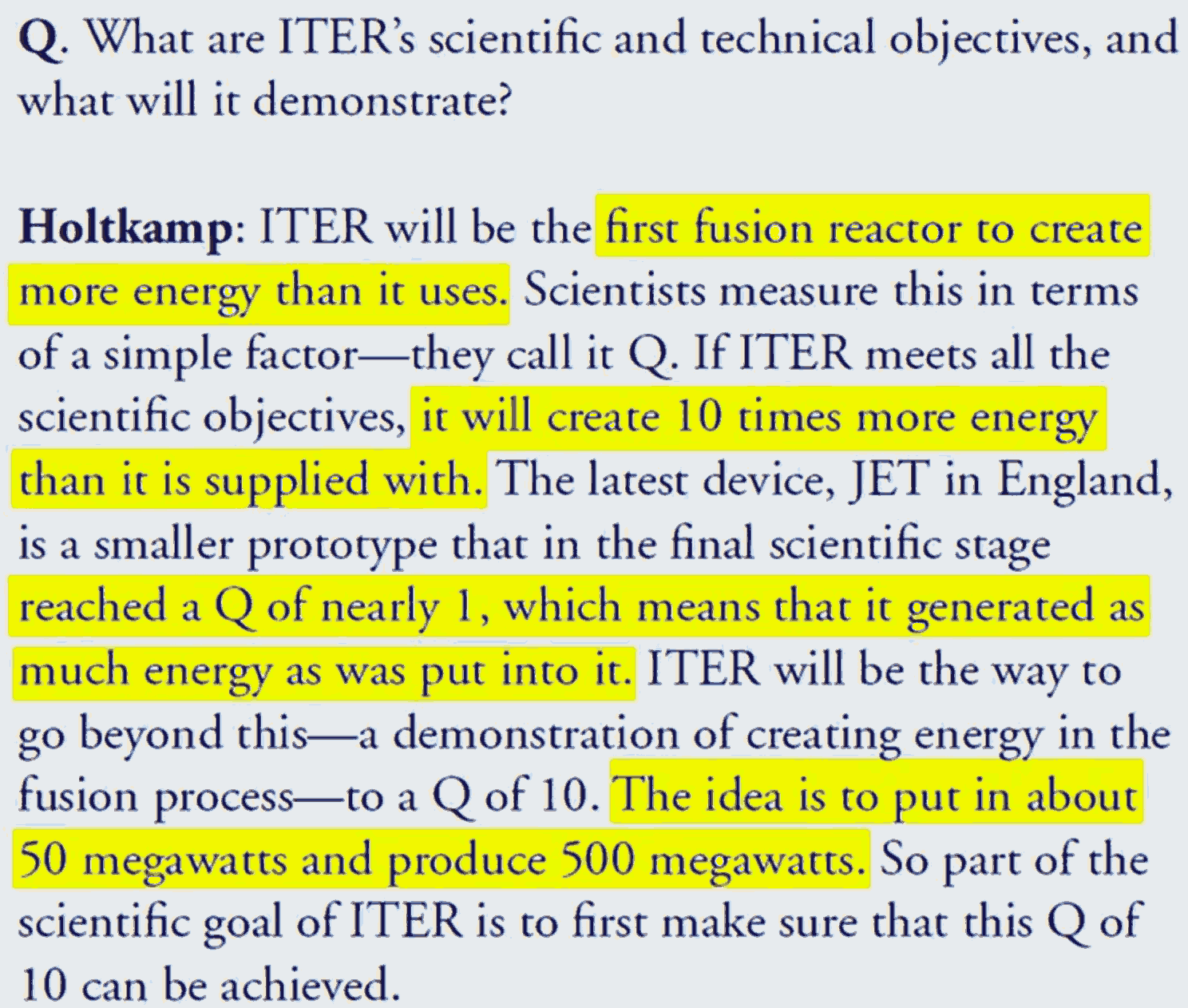 ITER project claims